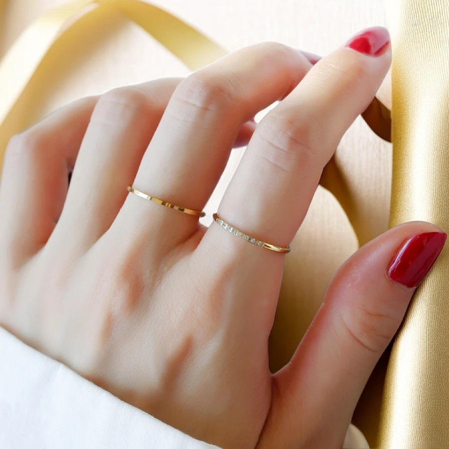 -/动曲 钛钢戒指 气质小众简约ins素圈食指指环冷淡风不掉色细戒