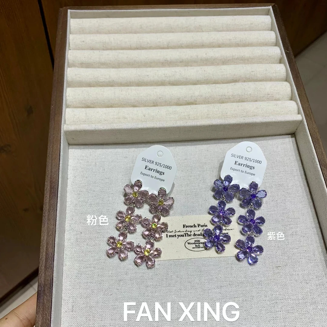 合金仿水晶耳饰 2299彩色可爱耳耳