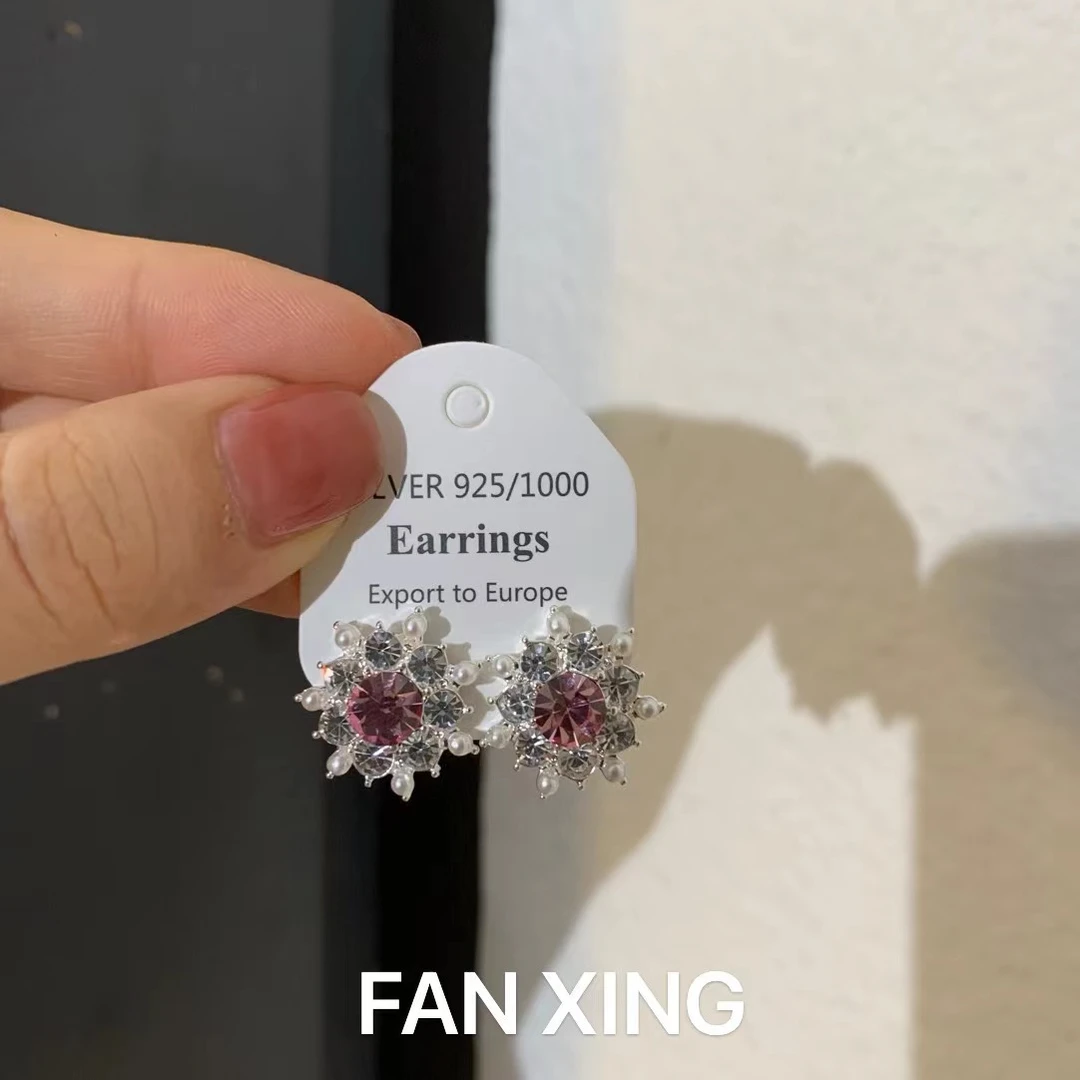 非金属仿水晶耳饰 2748雪花气质耳钉