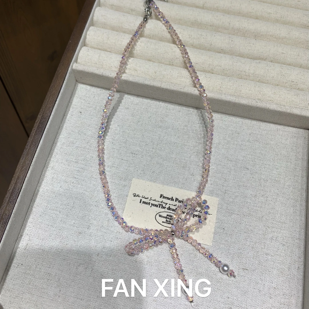 非金属仿水晶项链 2345蝴蝶手工项链