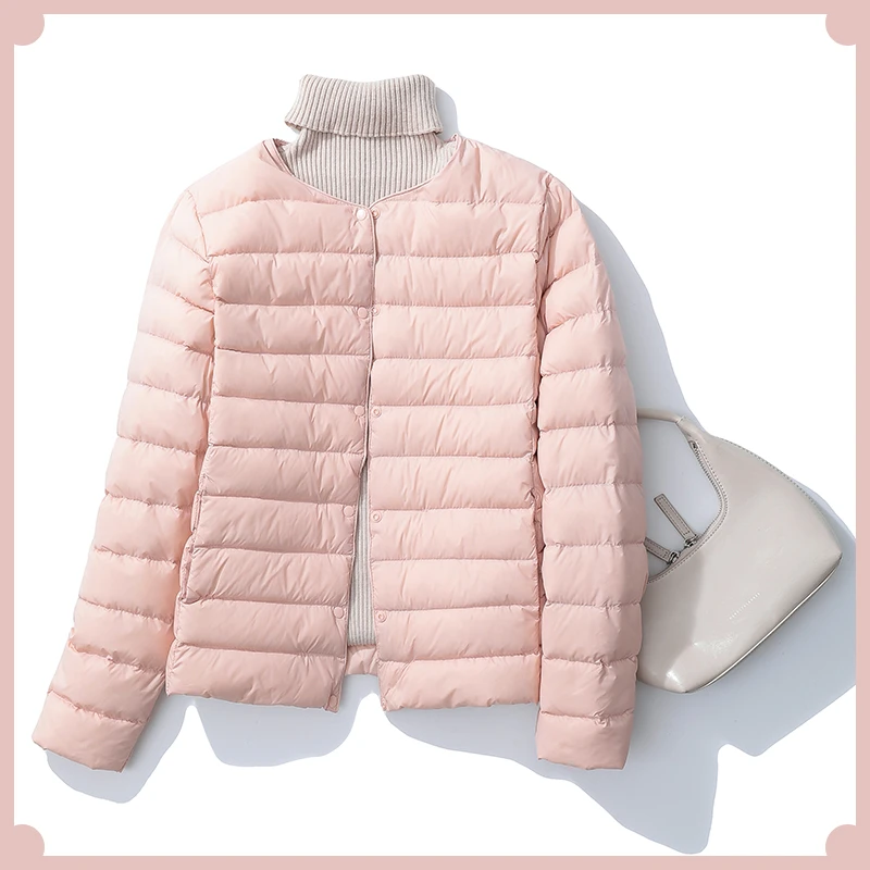 云朵泡芙感90白鸭绒冬胶囊羽绒服轻薄长袖羽绒内胆女轻盈保暖内穿