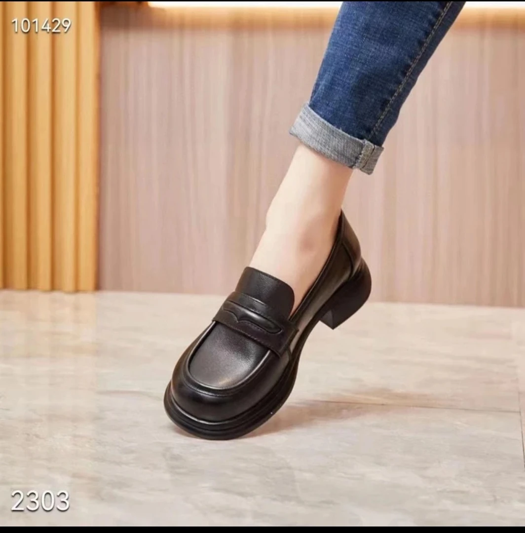 头层牛皮手工定制34-41码3公分软底软皮乐福鞋