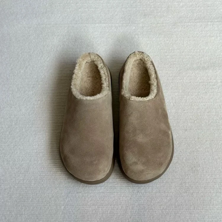 小土豆正版毛毛拖鞋女外穿软底保暖包头勃肯鞋穆勒鞋