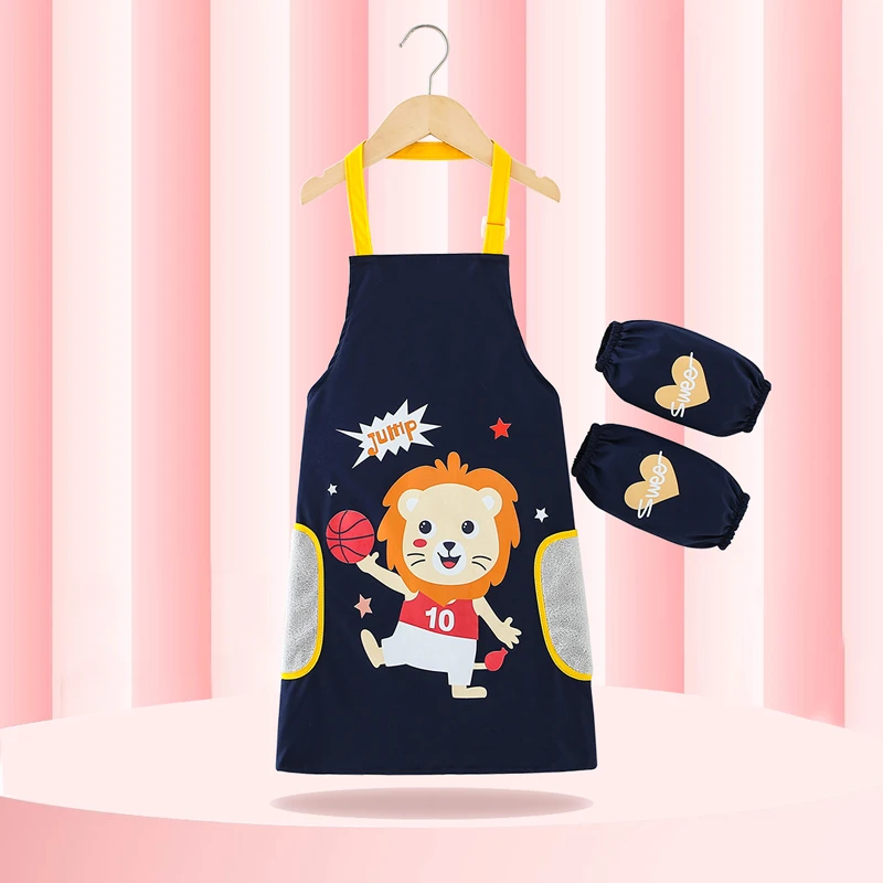 儿童画画罩衣宝宝吃饭围兜幼儿园防水围裙婴儿防脏护衣小孩绘画衣
