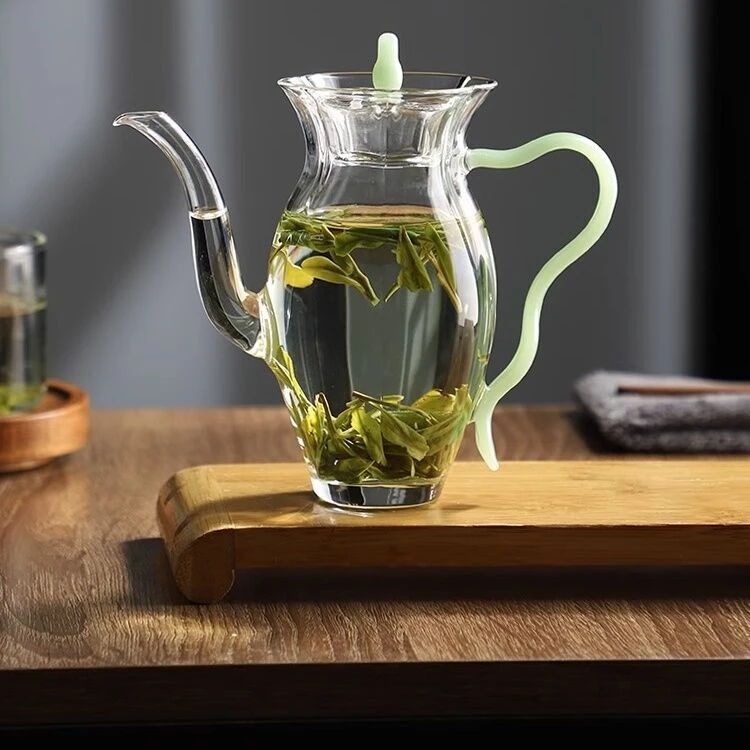 高硼硅玻璃水仙壶茶杯透明家用过滤大容量泡茶壶花茶壶加厚日式