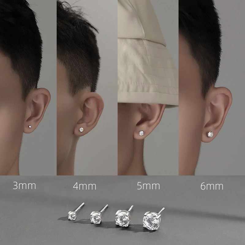 925银耳钉男潮个性小众设计耳骨钉男士养耳洞耳棒耳环