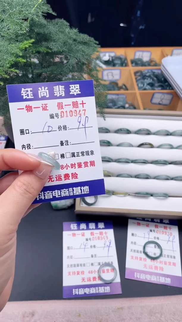 【闪购商品】翡翠戒指未镶嵌微瑕19*10930