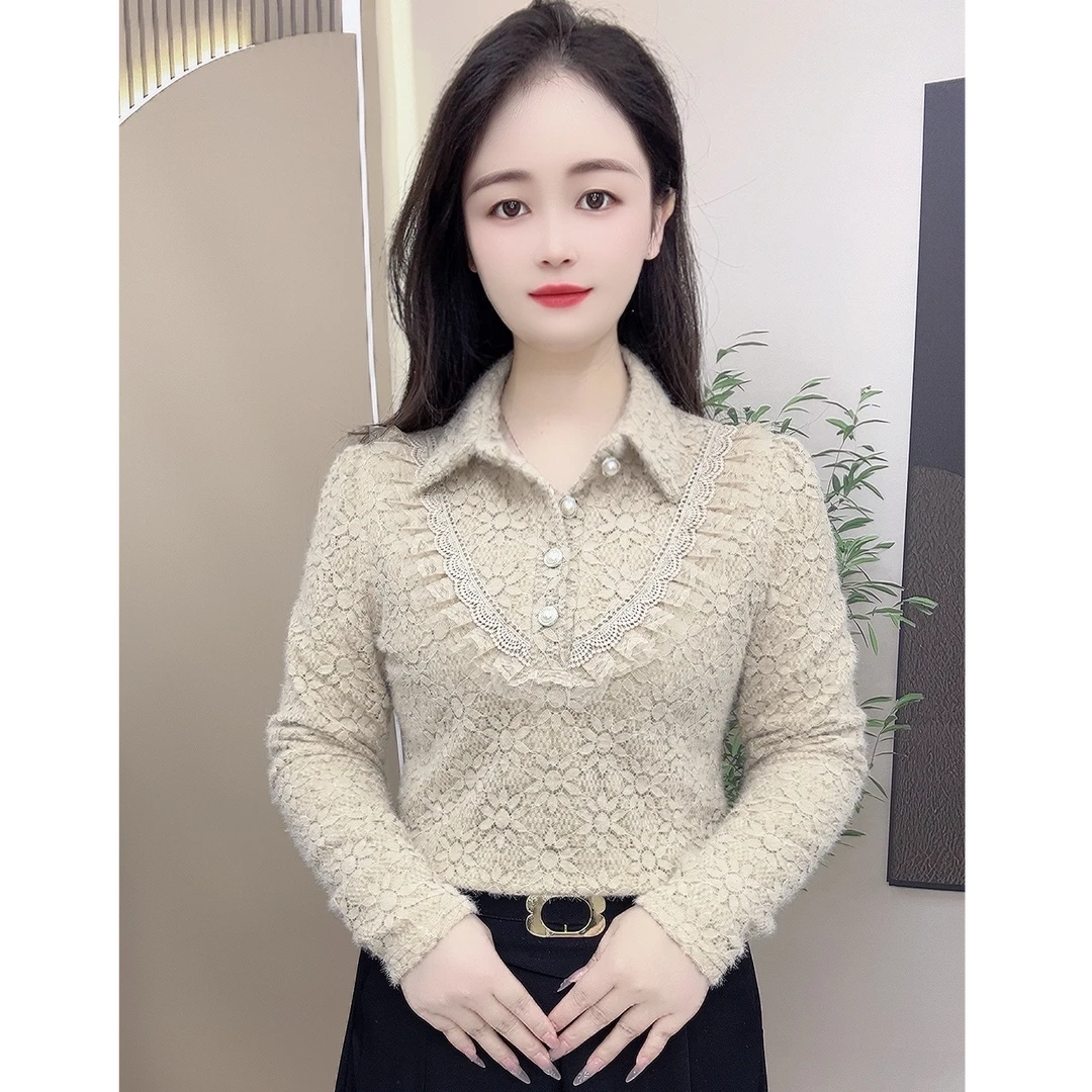 冬季洋气长袖ins加绒衬衫女显瘦秋冬气质可外穿精致打底