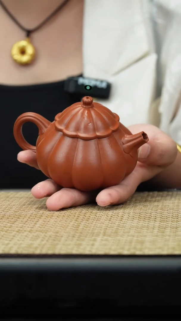 【闪购商品】紫砂茶壶朱泥筋纹文旦/颗粒