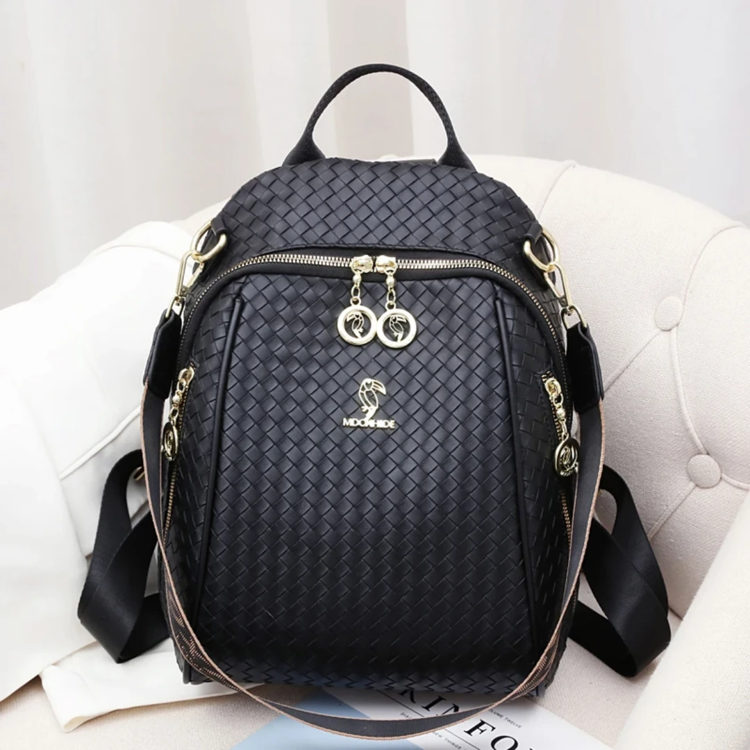 （底长26cm高34cm厚16cm）时尚百搭大容量双肩包096黑