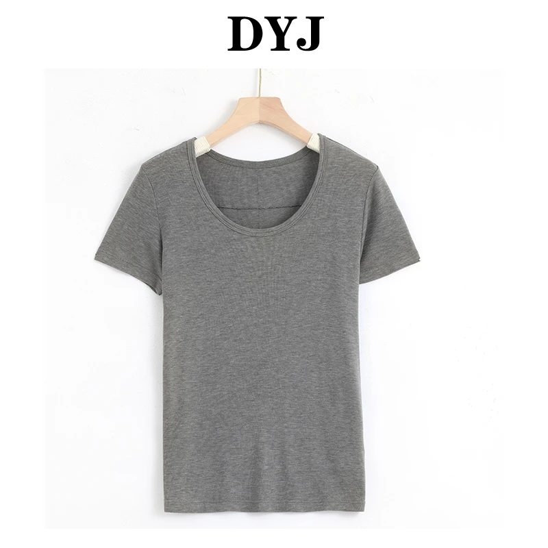 DYJ-女装2024新款莱赛尔桑蚕丝丝滑面膜T网红爆款短款针织短袖