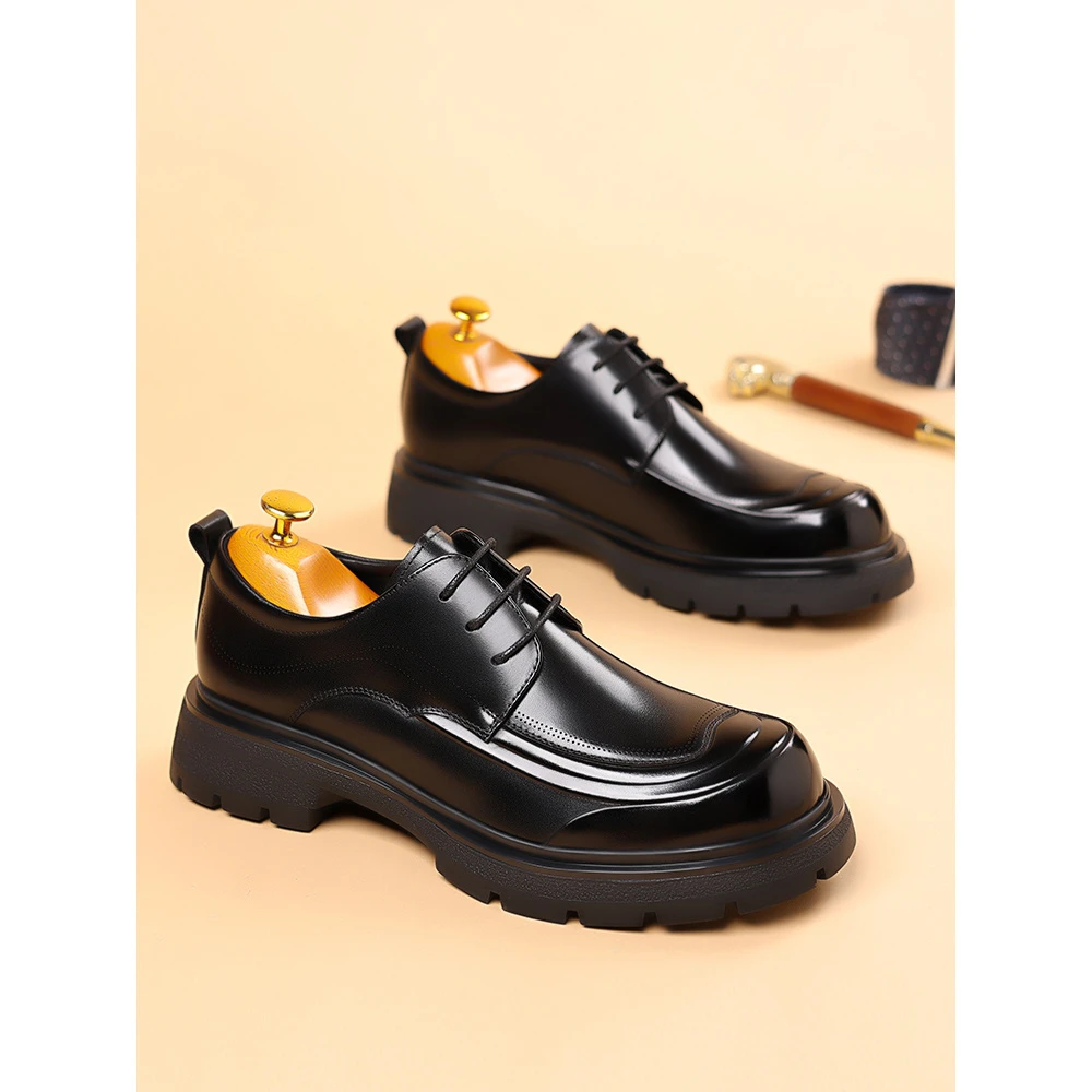 2025上新头层牛皮商务透气软底高订系带男士休闲皮鞋~90112