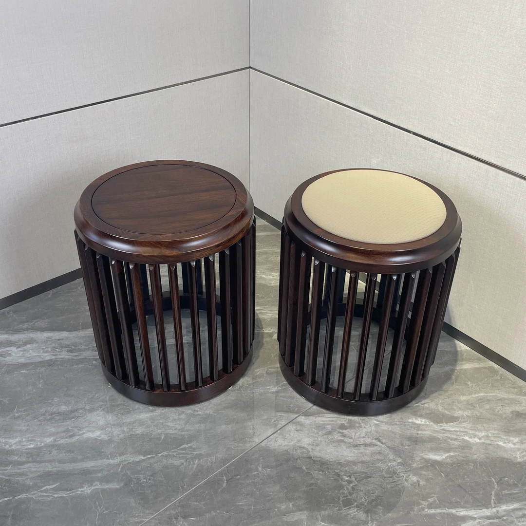 木之秀【国庆专属】实木新中式妆凳茶凳黑檀木六角凳餐椅凳书桌凳