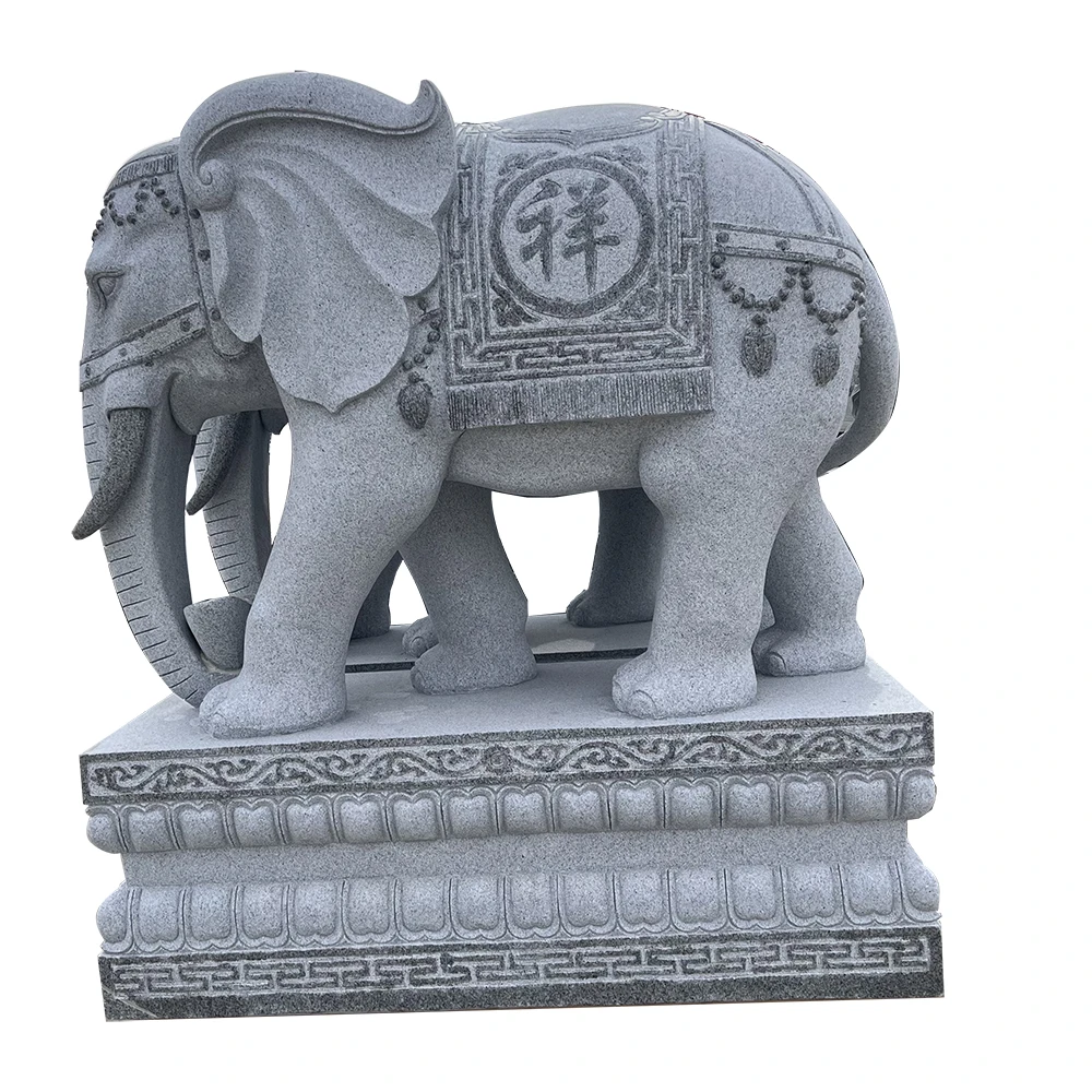 中式石雕大象创意大门摆件雕刻大型工艺品雕塑门口装饰石头象吉祥