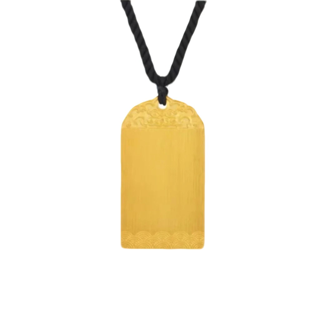 吊坠足银 【安安专属】足银铸厚金国风复古祥云水波纹无事牌吊坠