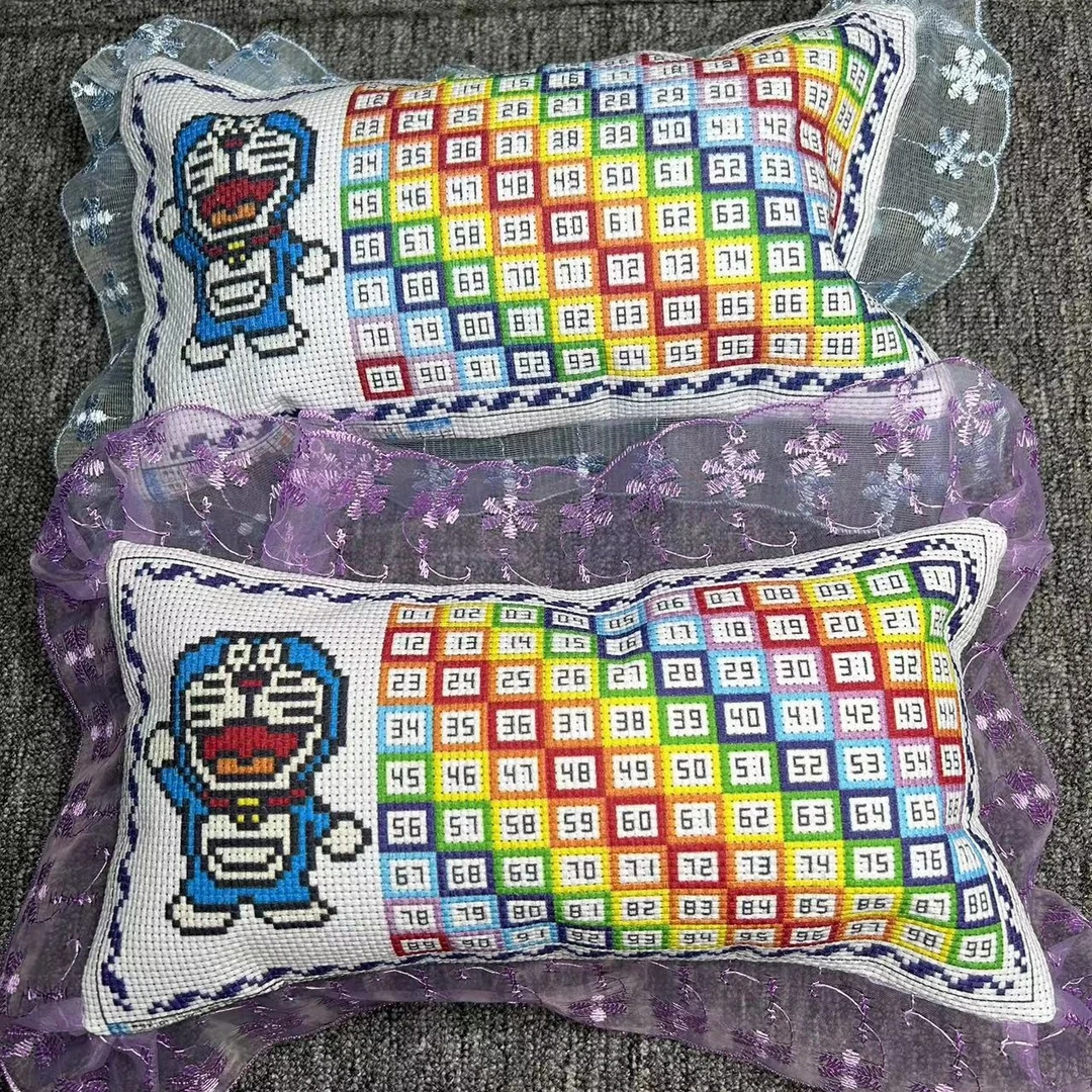 卡通排线包十字绣中格三股线简单新手棉线数字手工插针包材料包