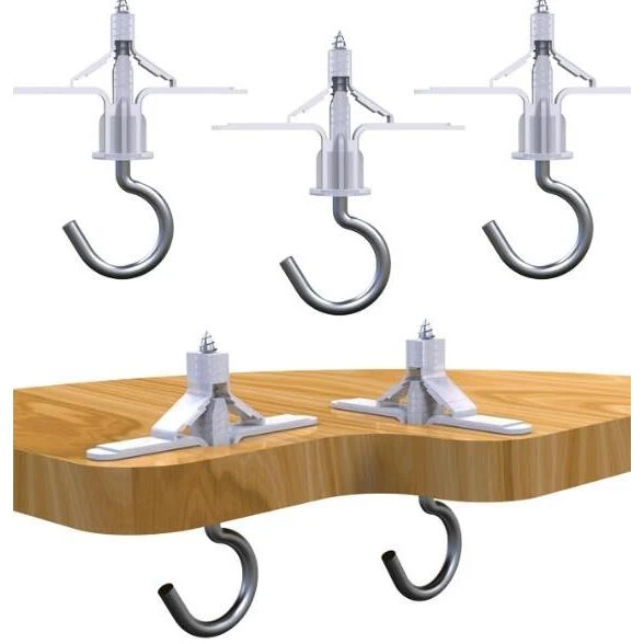 W春节弯钩圈铁钩挂灯笼的挂钩防脱螺丝钩吊顶膨胀石膏板阳台楼顶