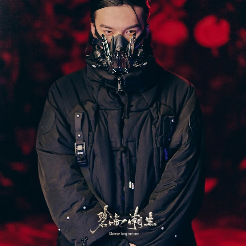 碧海潮生【锦衣夜行】秋冬新款中国风国潮刺绣中长款保暖棉服外套