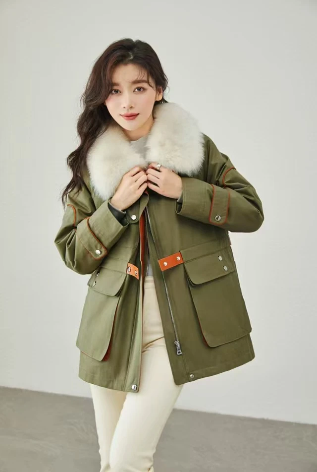 经典设计女士羊毛衫女款冬季温暖顺滑加厚亲肤时尚韩版大毛领连帽