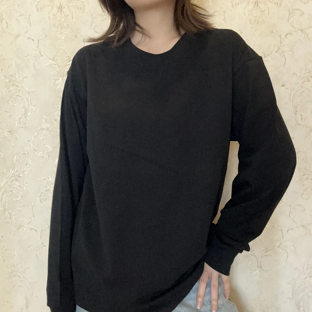 【杭州群姐家】88006早秋新款休闲百搭纯色黑白简约T恤