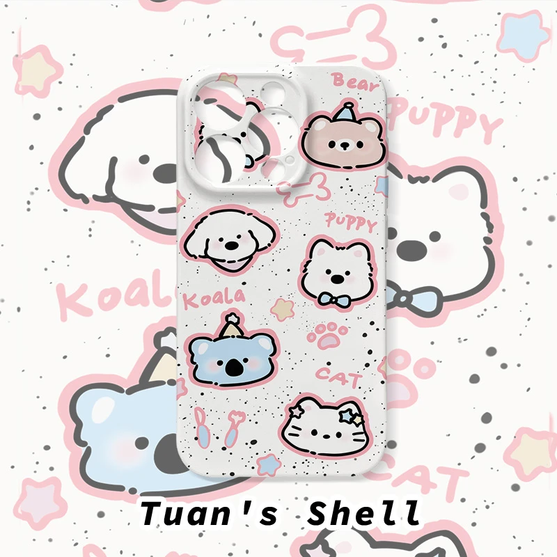 泼墨动物菲林软壳适用苹果/华为/VIVO/OPPO一加可爱个性ins手机壳