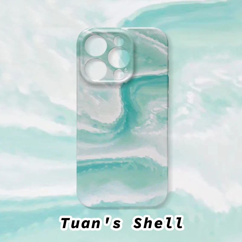 夏日海浪液态菲林软壳适用苹果/华为/VIVO/OPPO可爱小众ins手机壳