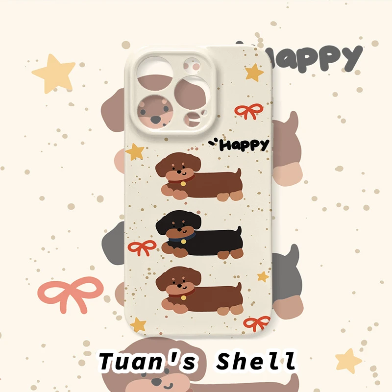 星星腊肠狗菲林软壳适用苹果/华为/VIVO/OPPO一加可爱个性手机壳