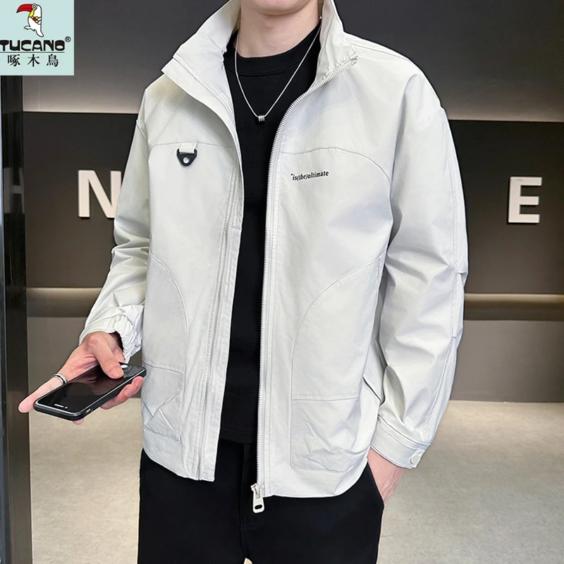 TUCANO/啄木鳥立领夹克男士宽松上衣春秋新款潮流休百搭帅气外套