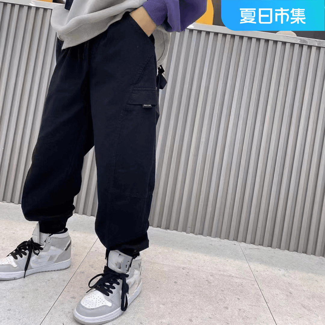 501391童装男童工装裤2024秋季儿童休闲工装百搭裤子宝宝休闲裤潮