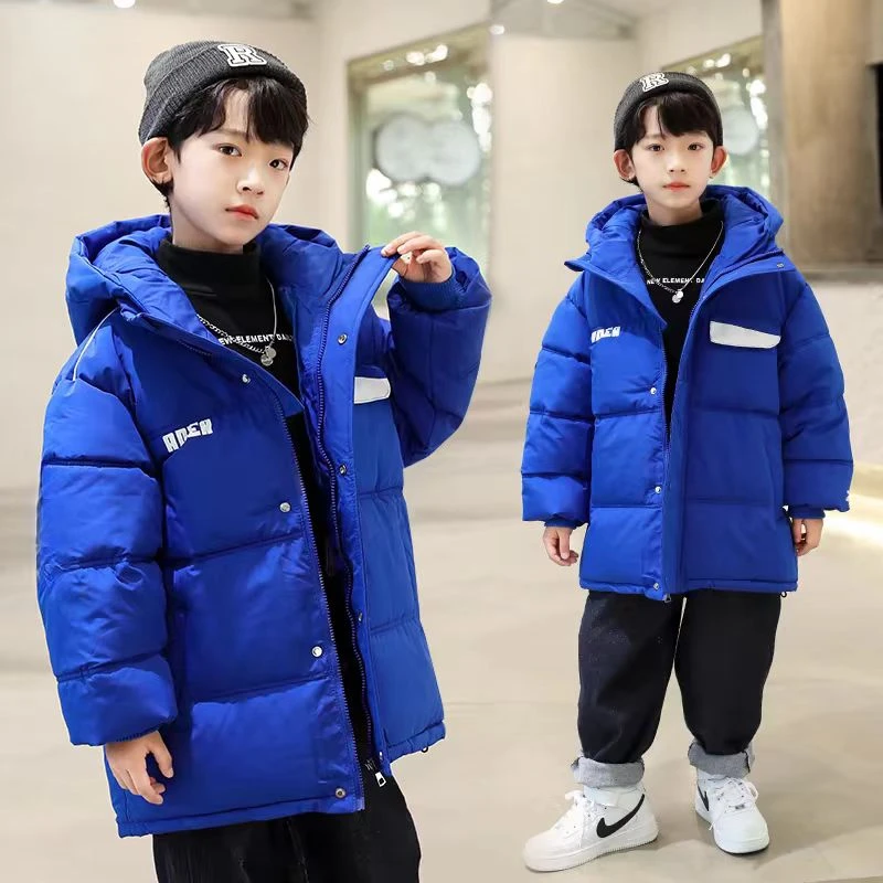 501924童装男童棉服2024冬儿童加棉加厚宝宝冬季潮酷拉链连帽外套