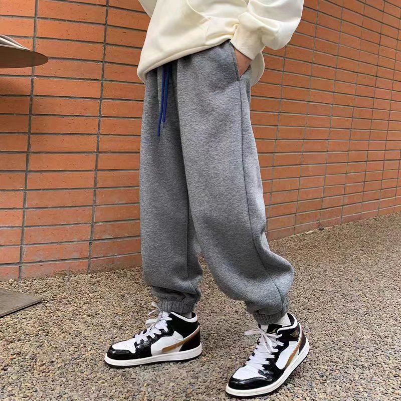 501863童装男童加绒卫裤2024冬季儿童休闲洋气休闲裤宝宝冬款裤子