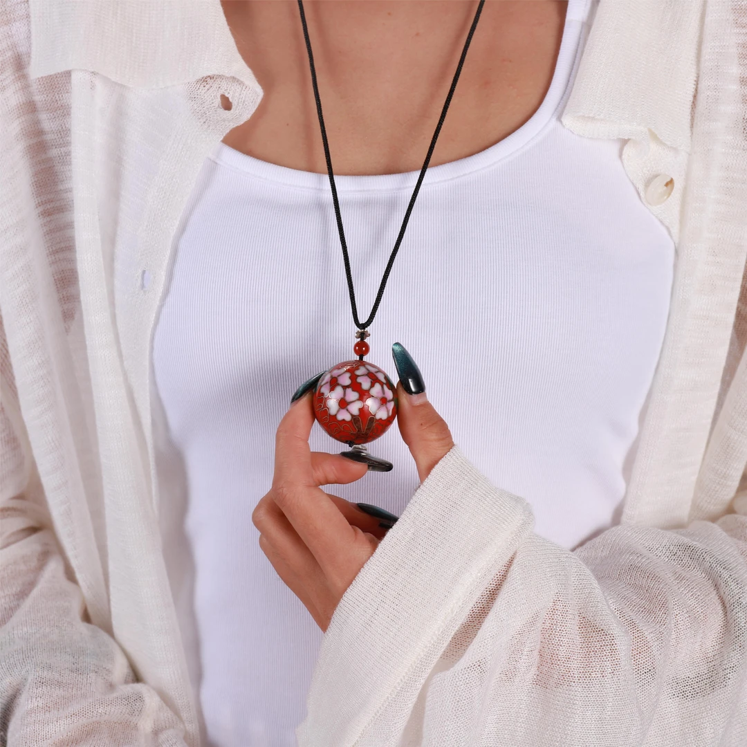 铜合金珐琅吊坠 中国风 景泰蓝首饰珠子项坠3.0mm