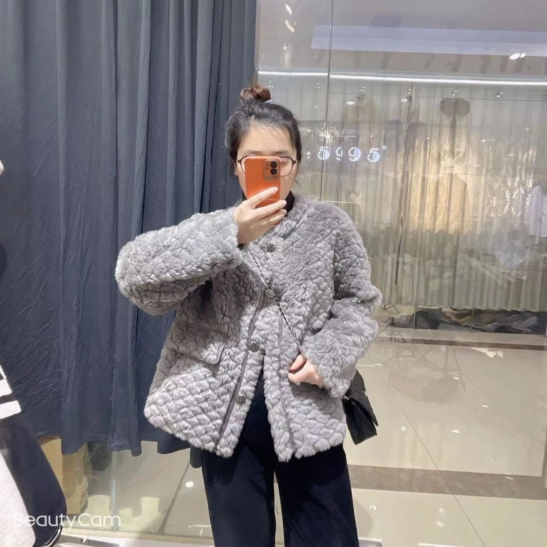 秋冬羊毛外套小香风气质百搭外套