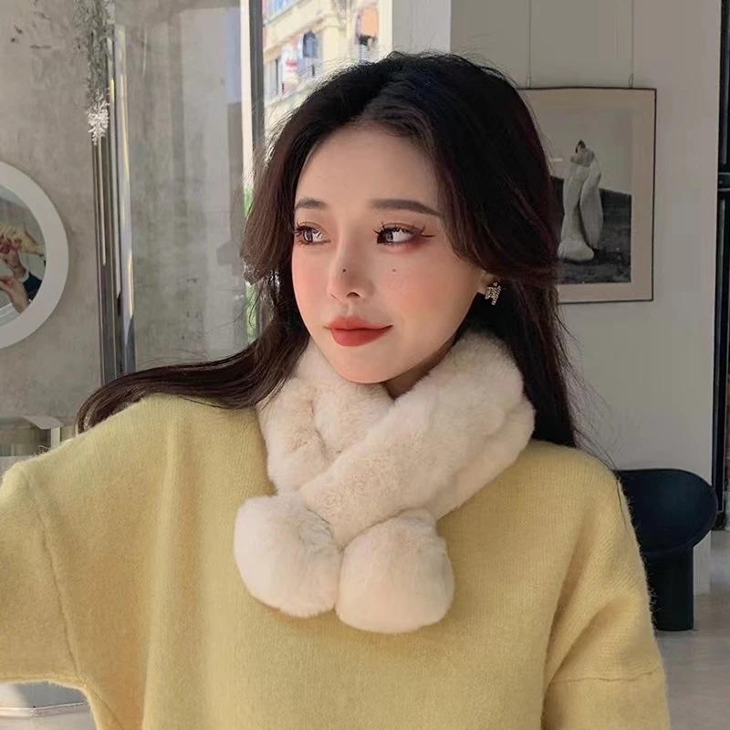 皮也娜海宁皮草秋冬季獭兔毛围脖真毛百搭围脖柔软