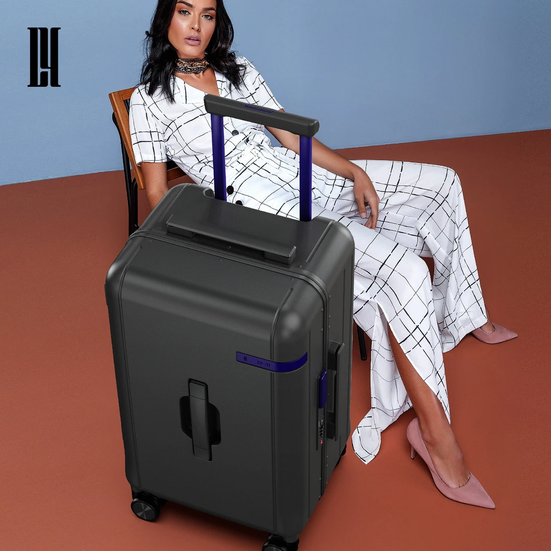 WOLFREALM/狼域骑士【加厚铝框滑动锁扣】旅行拉杆箱两个色20寸24寸