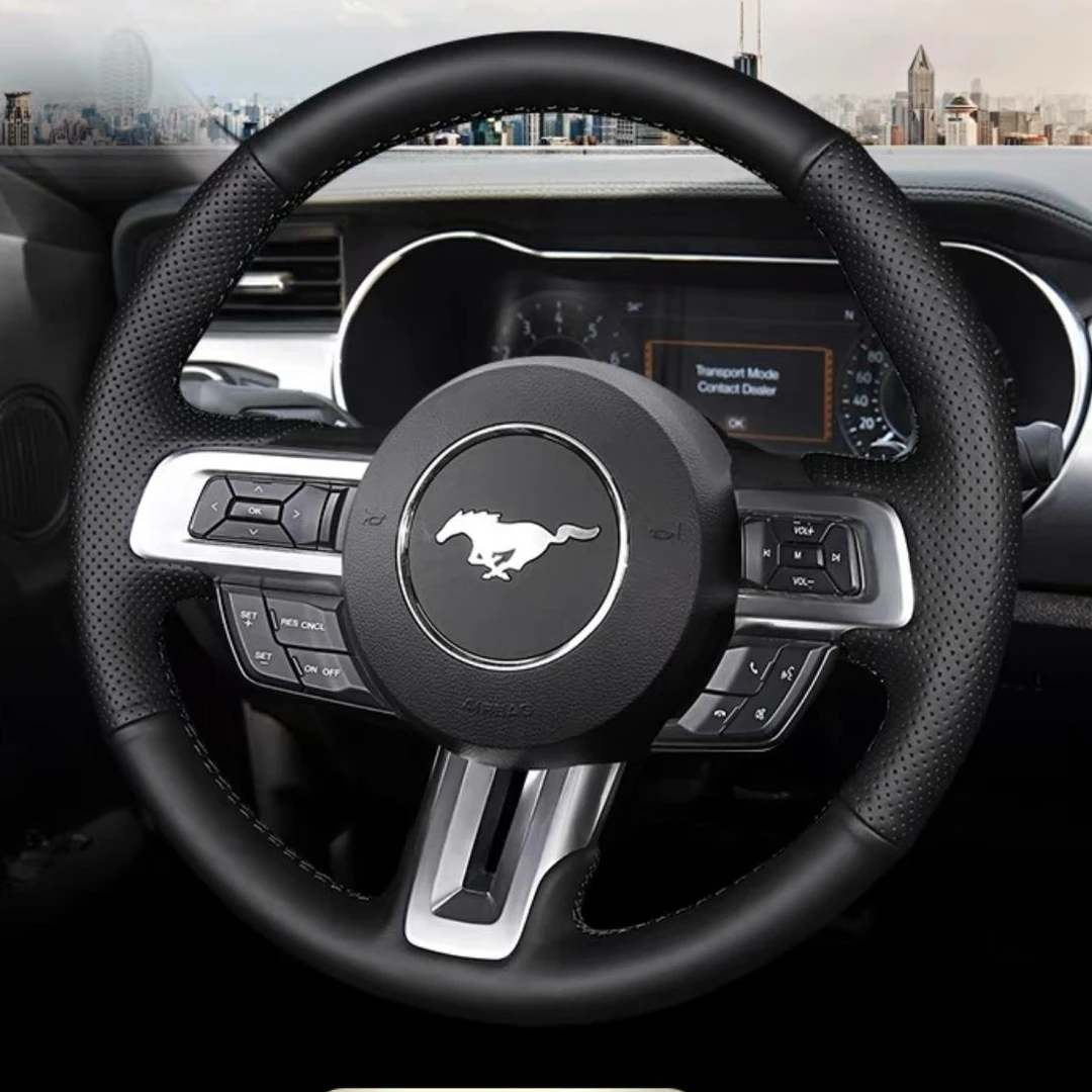 15-21款福特野马Mustang汽车方向盘套Mustang Mach-E改装真皮手缝