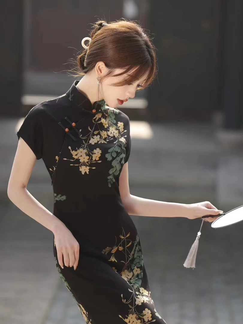 阡陌 日常气质文艺优雅国风复古长款旗袍