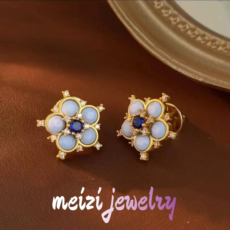 铜合金耳饰 LK156 法式【夜兰】 精致闪亮小巧高级感轻奢小众耳钉