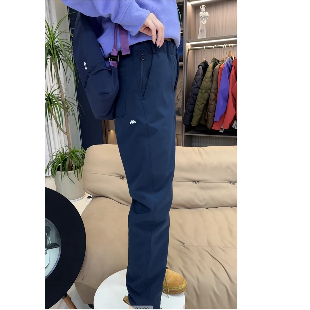 城市机能风秋冬情侣户外休闲运动复合加绒保暖三防软壳裤男女同款