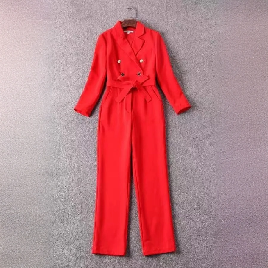 【晨浠定制】新款时尚气质收腰显瘦连体裤（不配腰带）1156