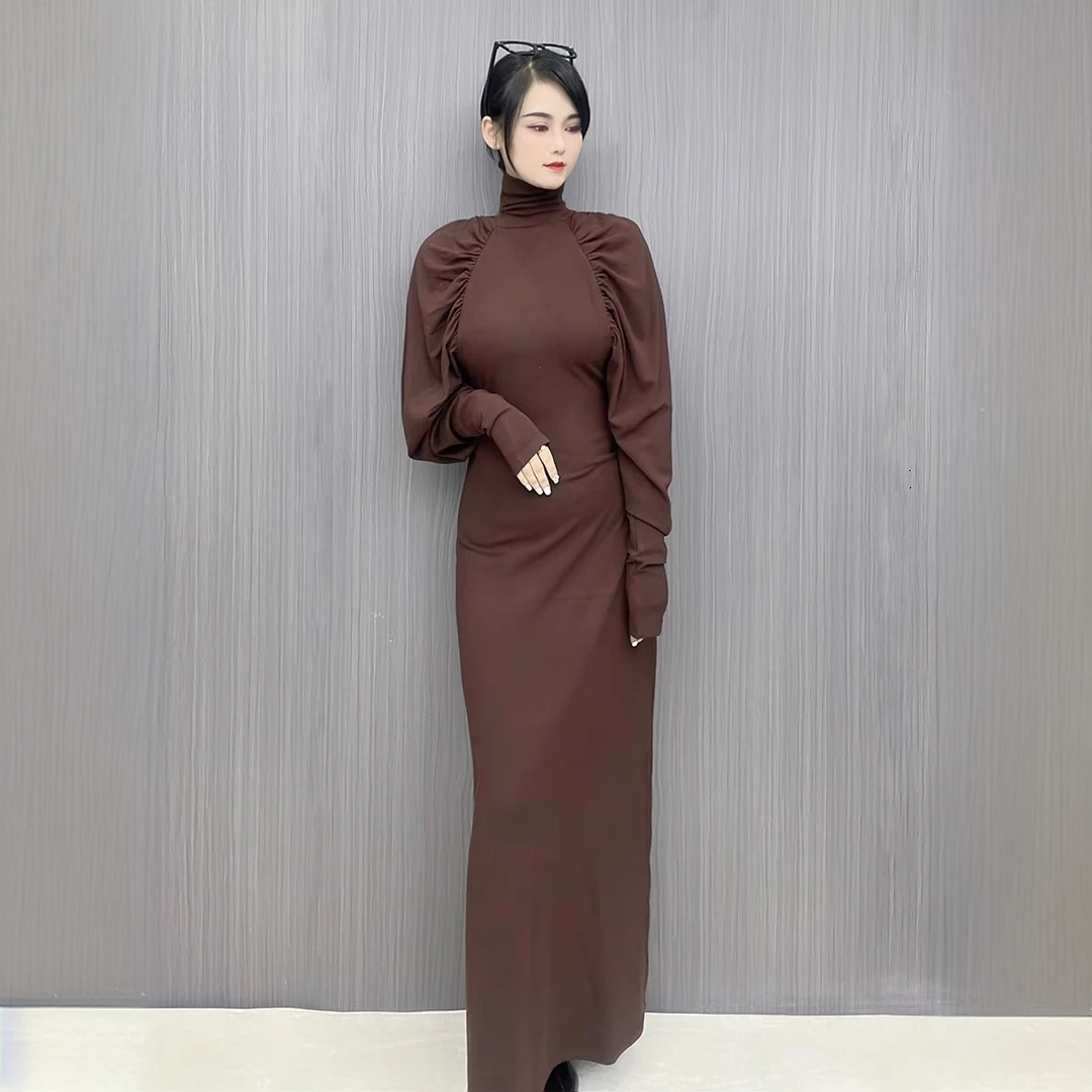 【晨浠定制】新款时尚高级感捏褶设计连衣裙VK236