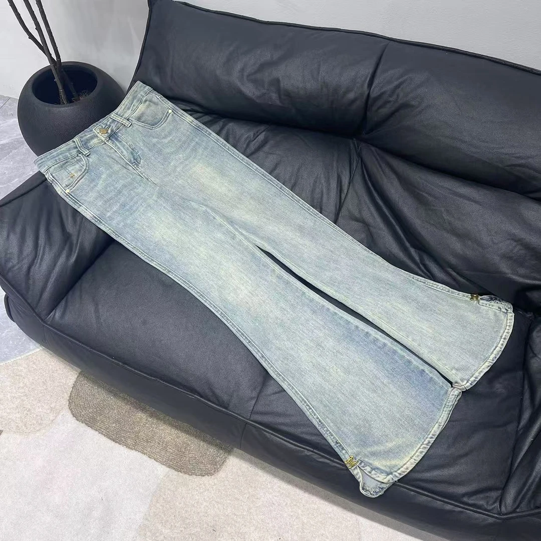 【晨浠定制】新款时尚百搭微喇牛仔裤8767