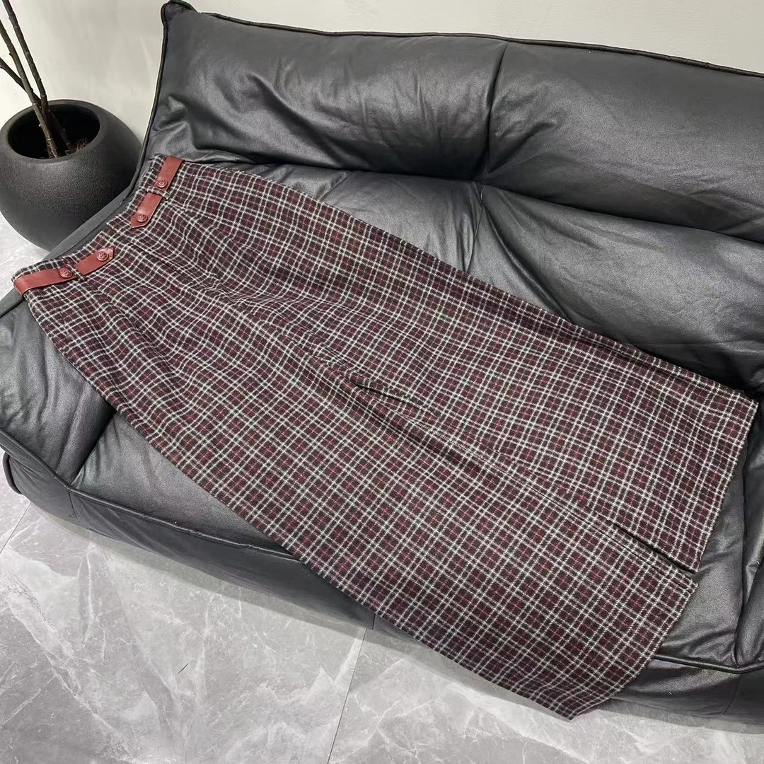 【晨浠定制】新款时尚气质显瘦格子休闲裤两色275170