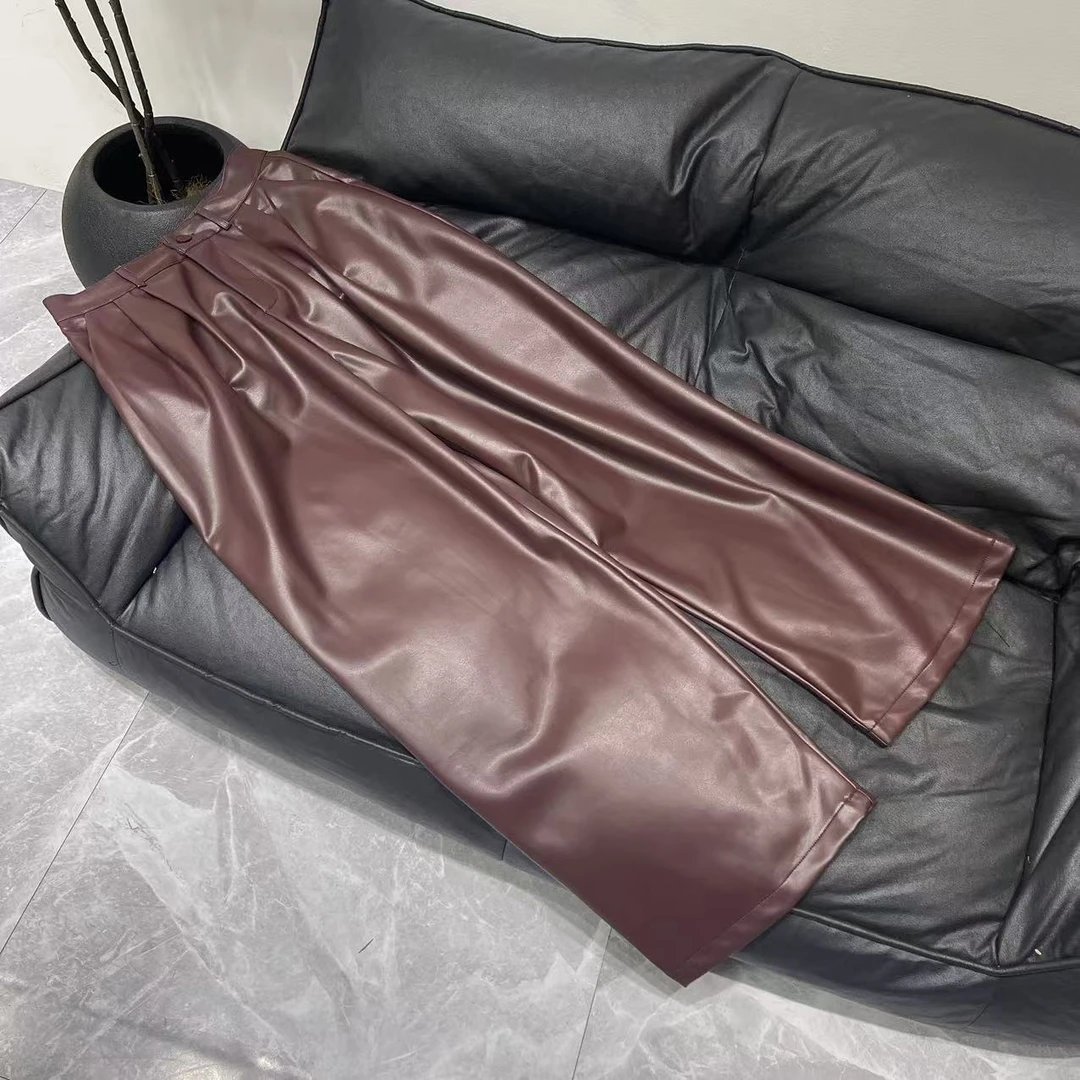 【晨浠定制】 深圳南油新款时尚百搭休闲皮裤16370