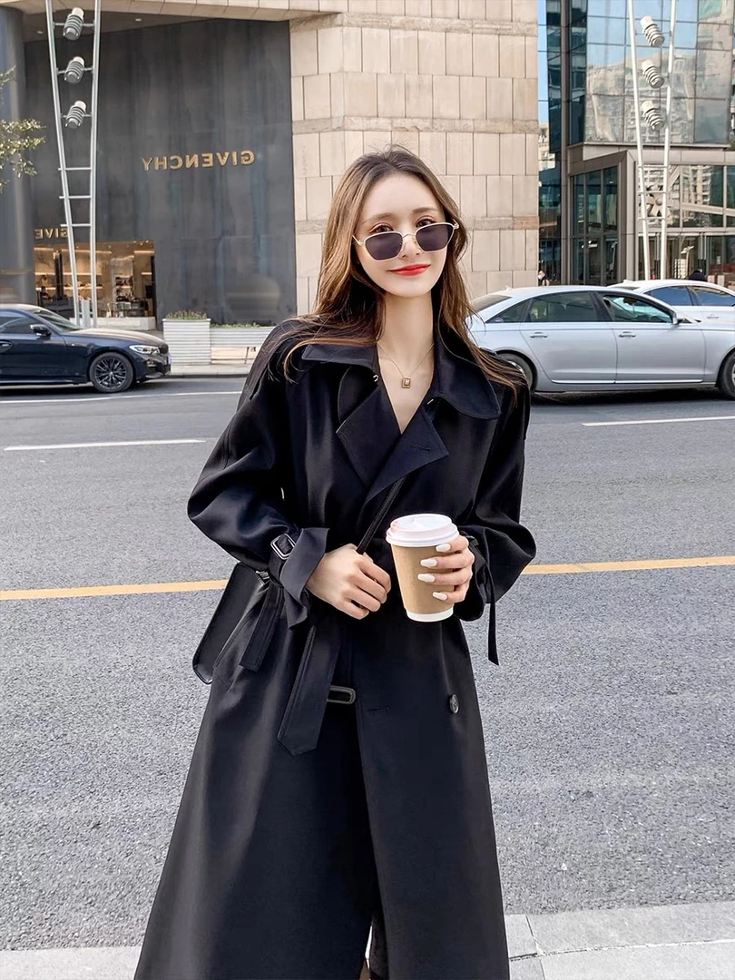 〖晨浠定制〗新款时尚气质显瘦中长款风衣外套1112