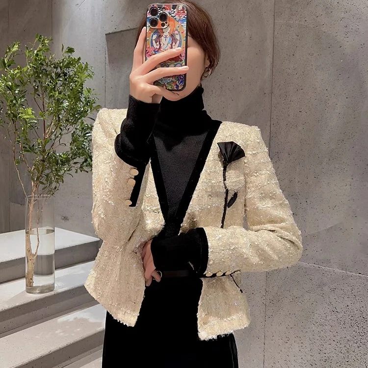 【晨浠定制】新款时尚气质高级小香风外套两色69483