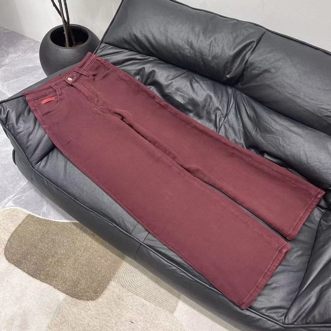 【晨浠定制】新款时尚百搭加绒牛仔裤两色1570