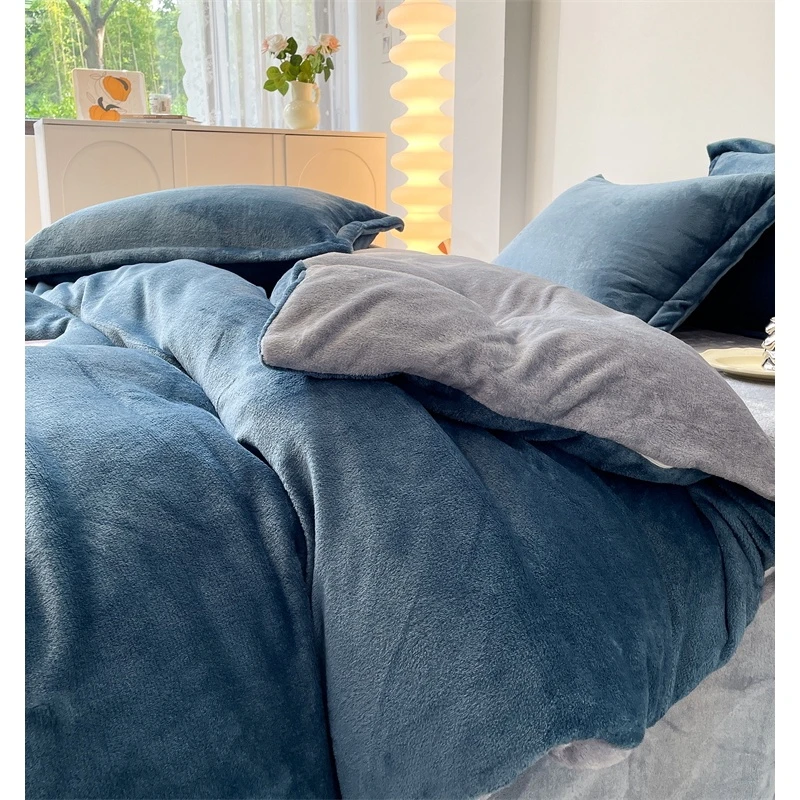 冬季牛奶绒被套单件珊瑚绒被罩学生宿舍150x200x230双面加绒被单8