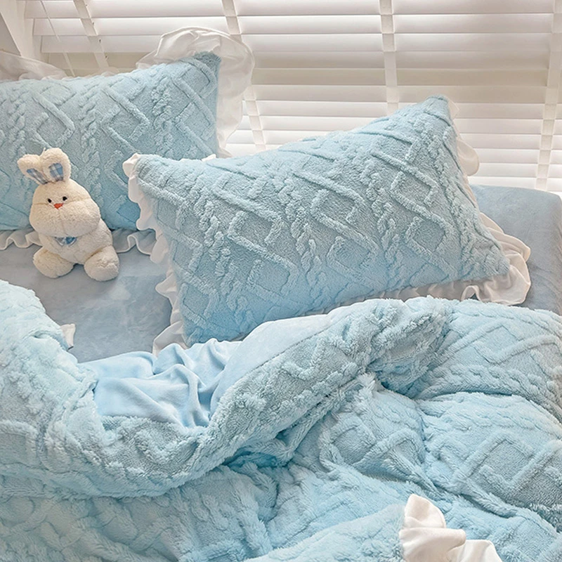 加厚牛奶绒枕套一对装冬季家用塔芙绒枕头套珊瑚绒枕芯内胆套枕皮