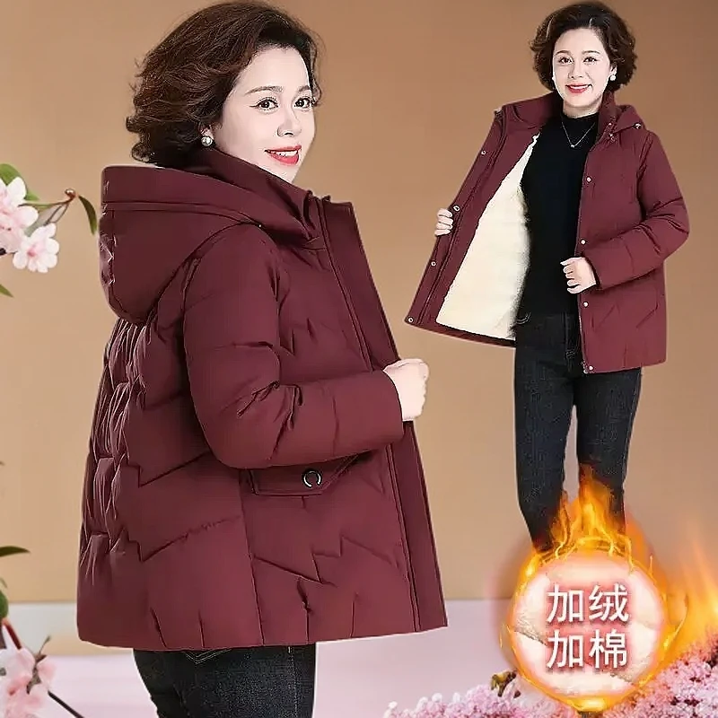 新中式大气妈妈装冬装加绒高档60岁显年轻中老年洋气妈妈棉袄棉服